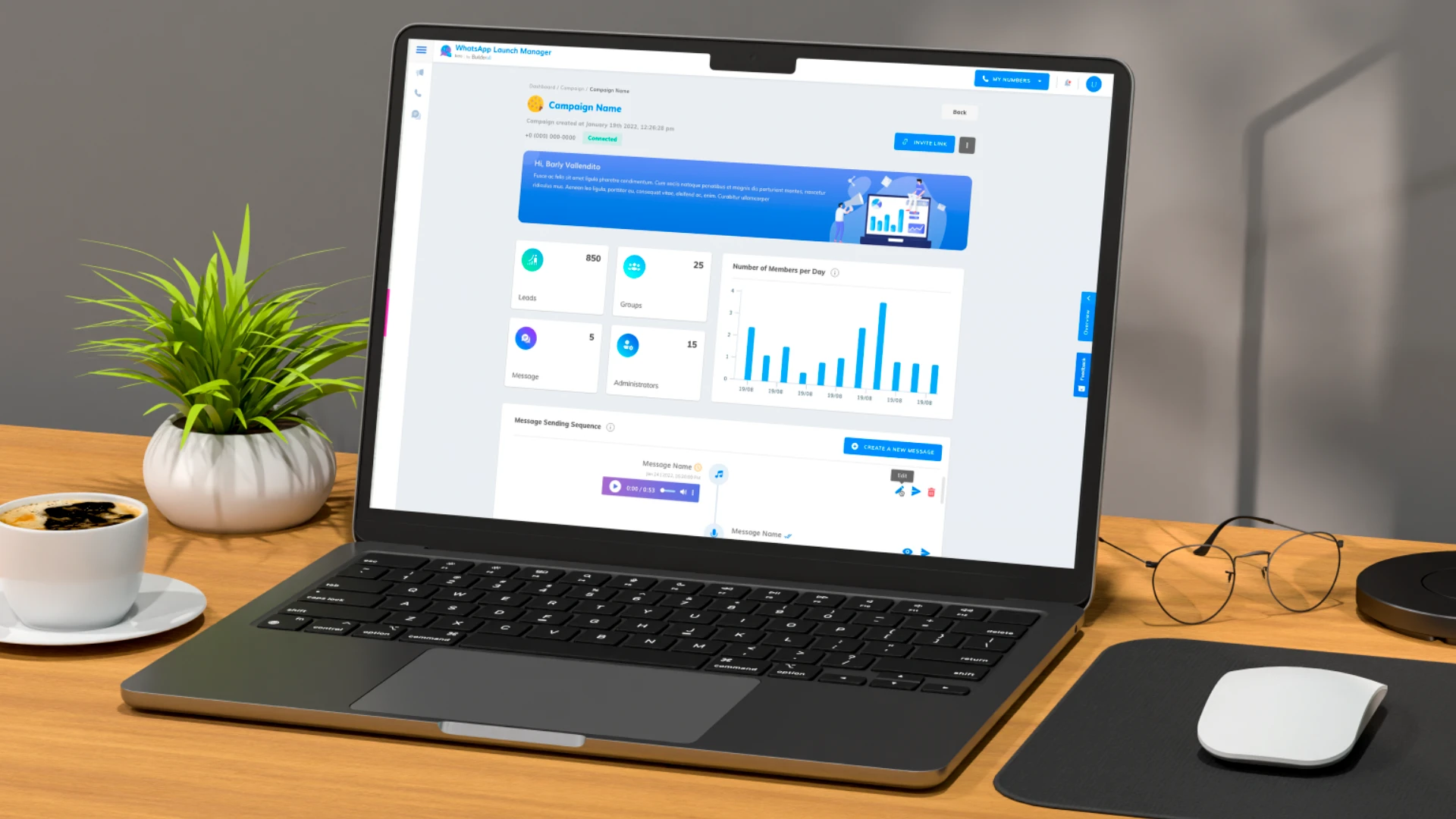 CRM · WhatsApp Launch Manager
